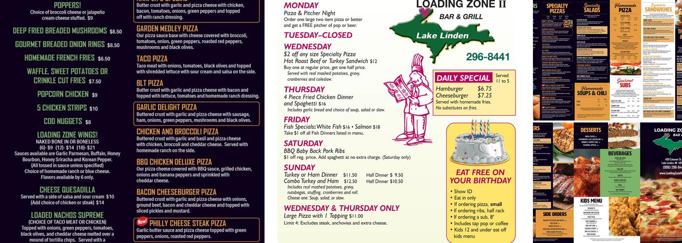 Loading Zone II Menu