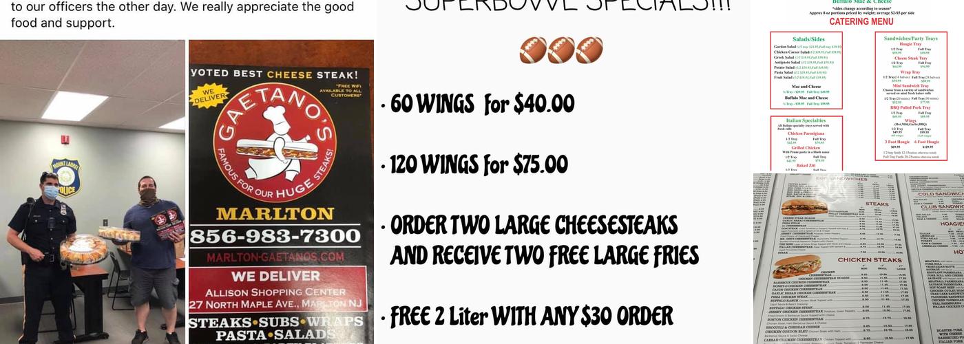 Gaetano's of Marlton Menu