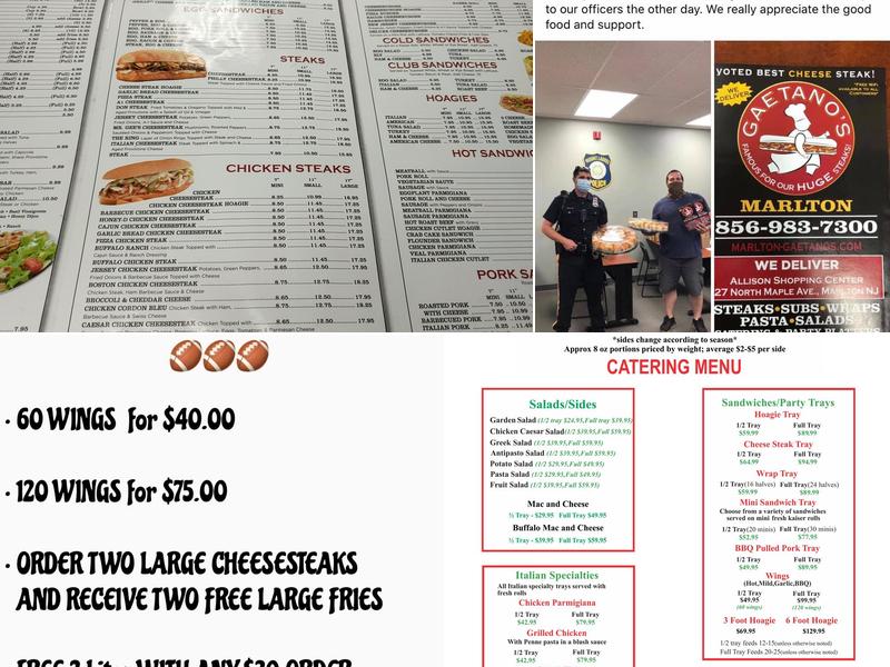 Gaetano's of Marlton Menu
