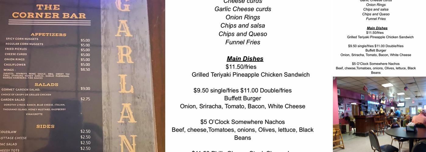 Corner Bar Menu