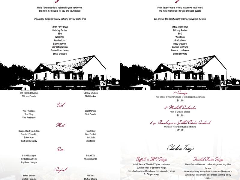 The Phil's Tavern Menu