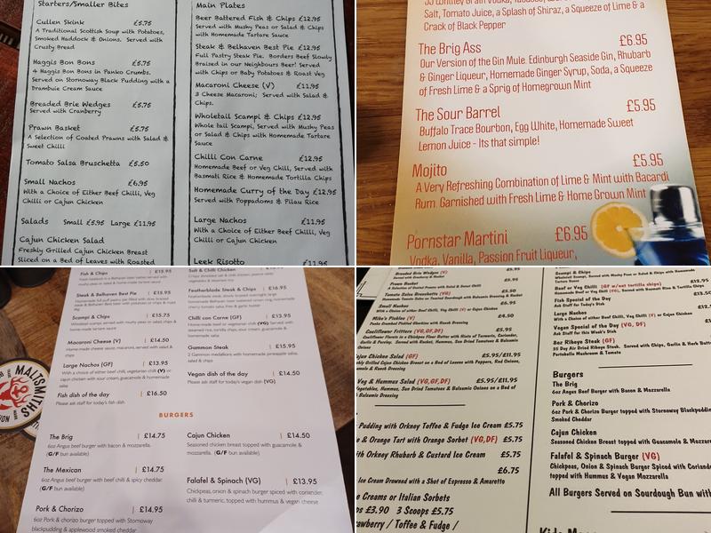 The Brig & Barrel Menu