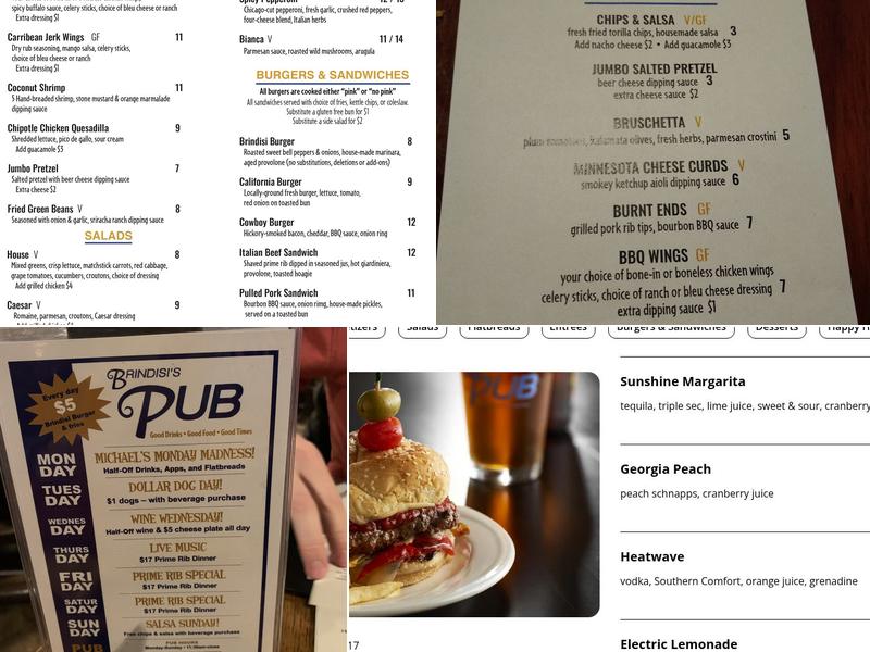 Brindisi's Pub Menu