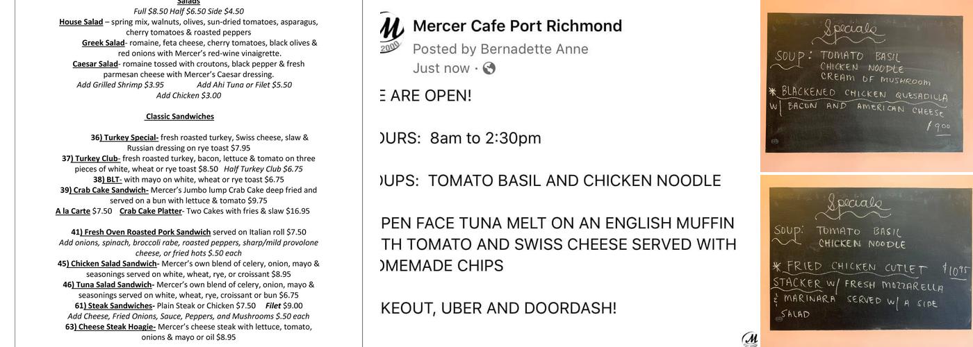 Mercer Cafe Menu