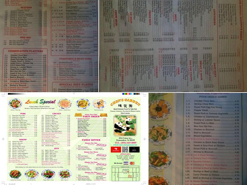 Chen's Garden Restaurant Menu