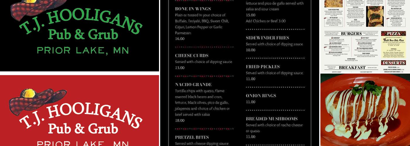 T.J. Hooligans Menu