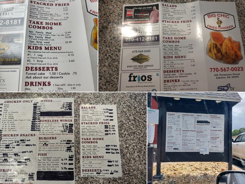 Big Chic of Zebulon Menu