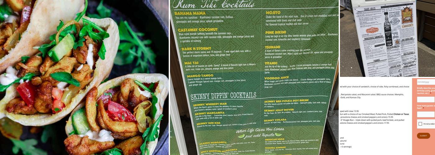 Tally's Dockside Menu