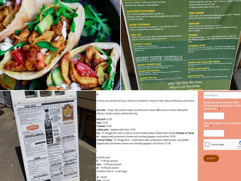 Tally's Dockside Menu