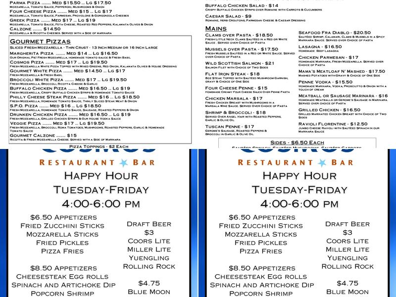 Cosmos Restaurant and Bar Menu