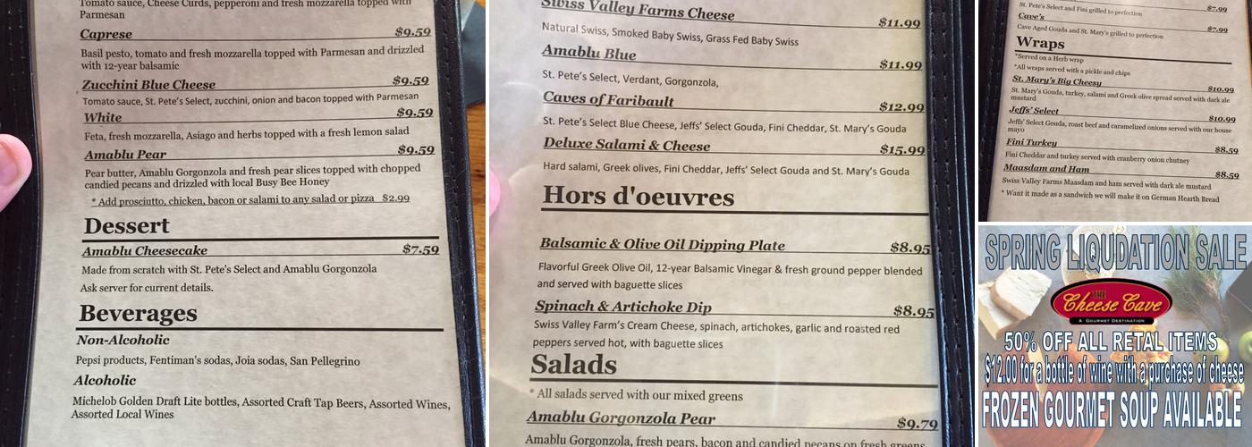 The Cheese Cave Menu