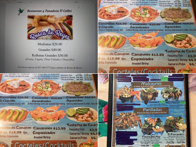 Restaurante El Colibrí Menu