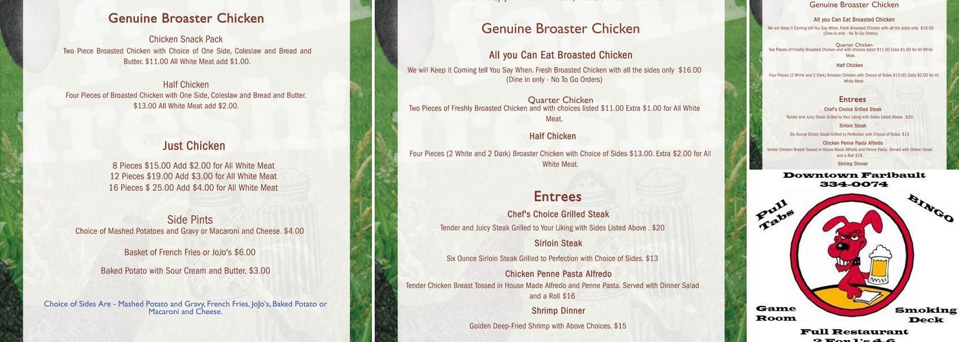 Boxers Menu