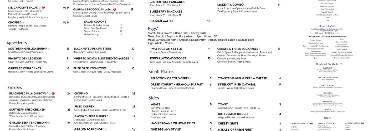 Eighty8 Kitchen + Cocktails Menu