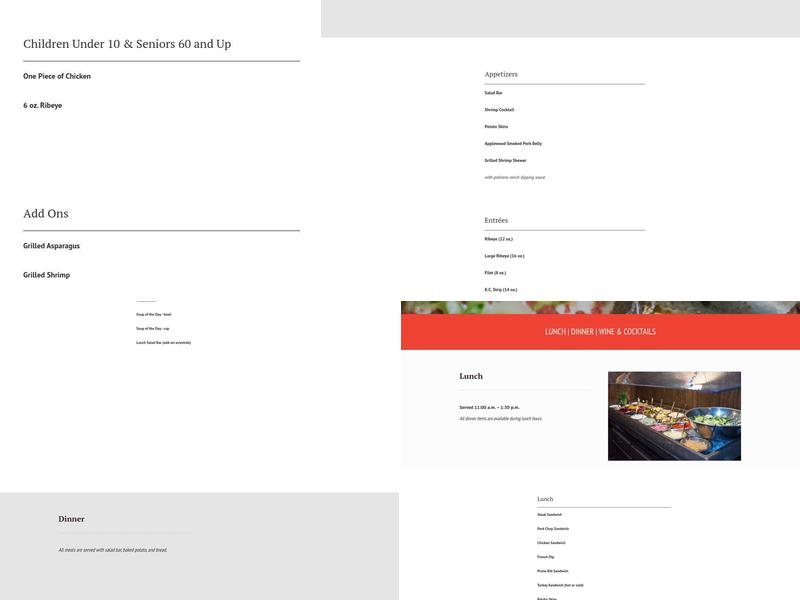 Rusty Barrell Supper Club Inc Menu