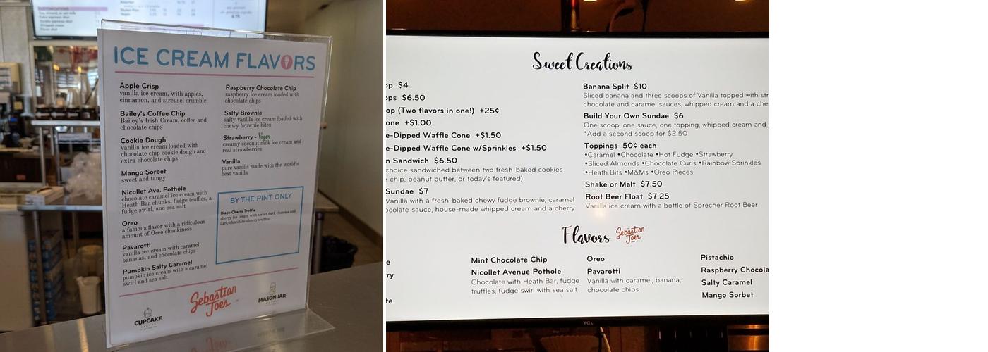 Cupcake Bakery Menu