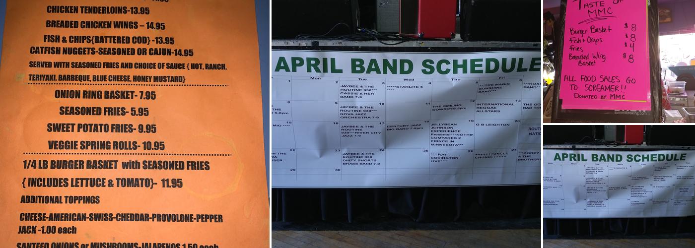 Minnesota Music Cafe Menu