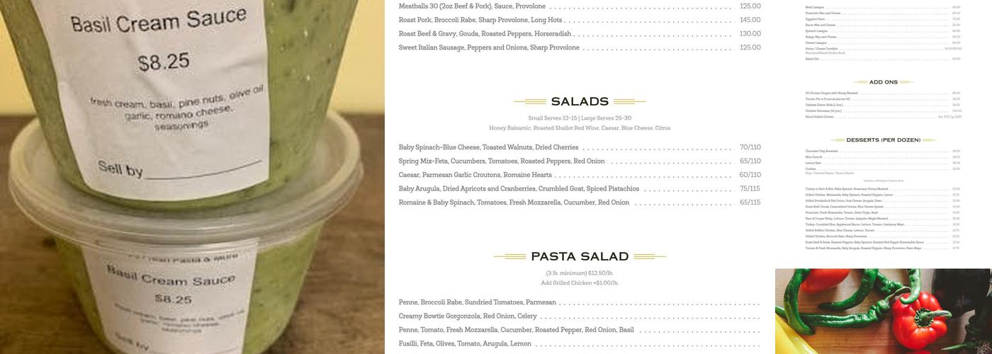 Sassano's Menu