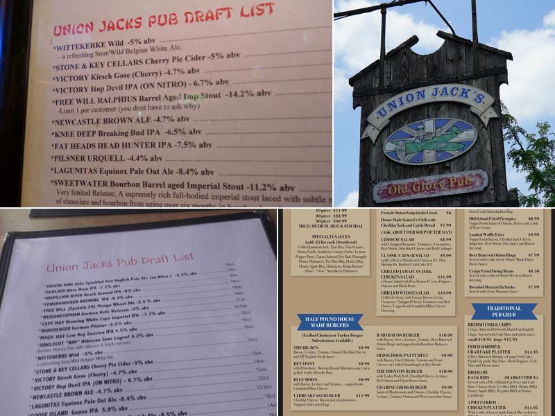 Union Jack's Olde Glory Pub Menu