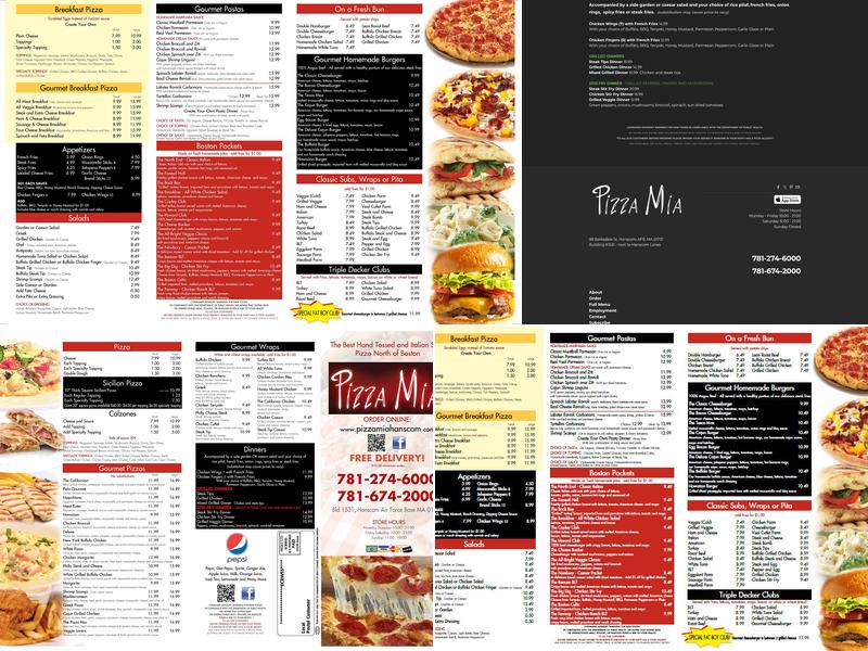 Pizza Mia Hanscom Menu