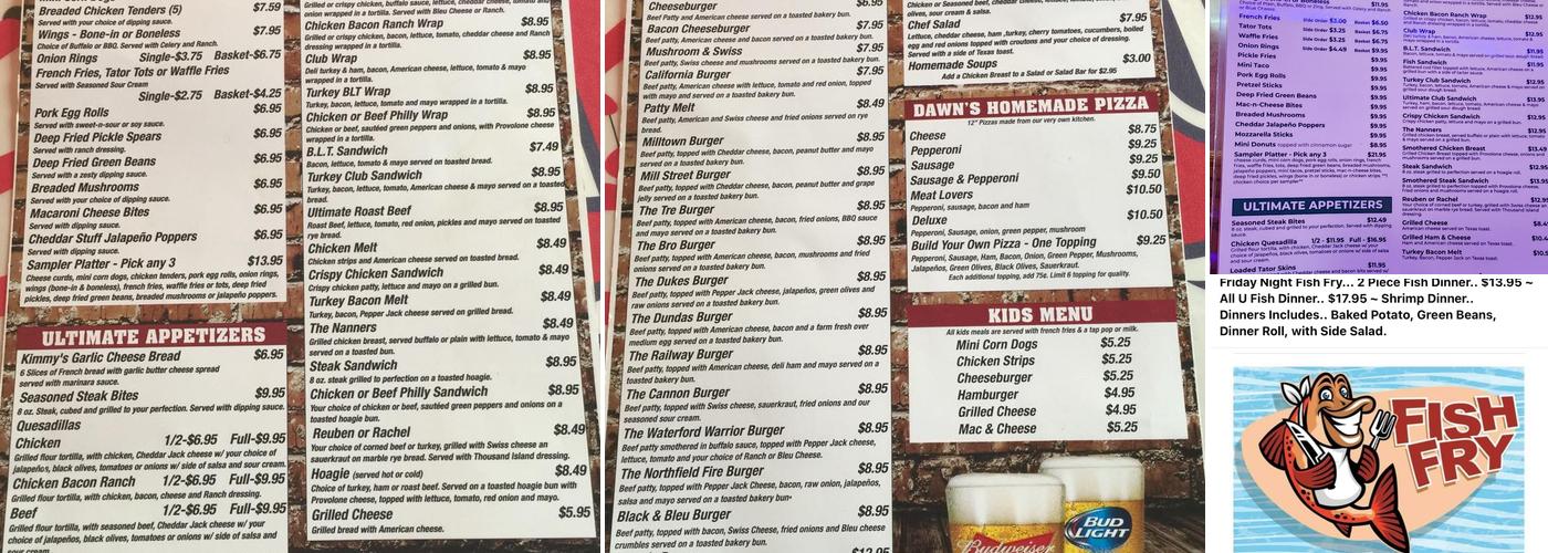 Dawn's Corner Bar & Grill Menu