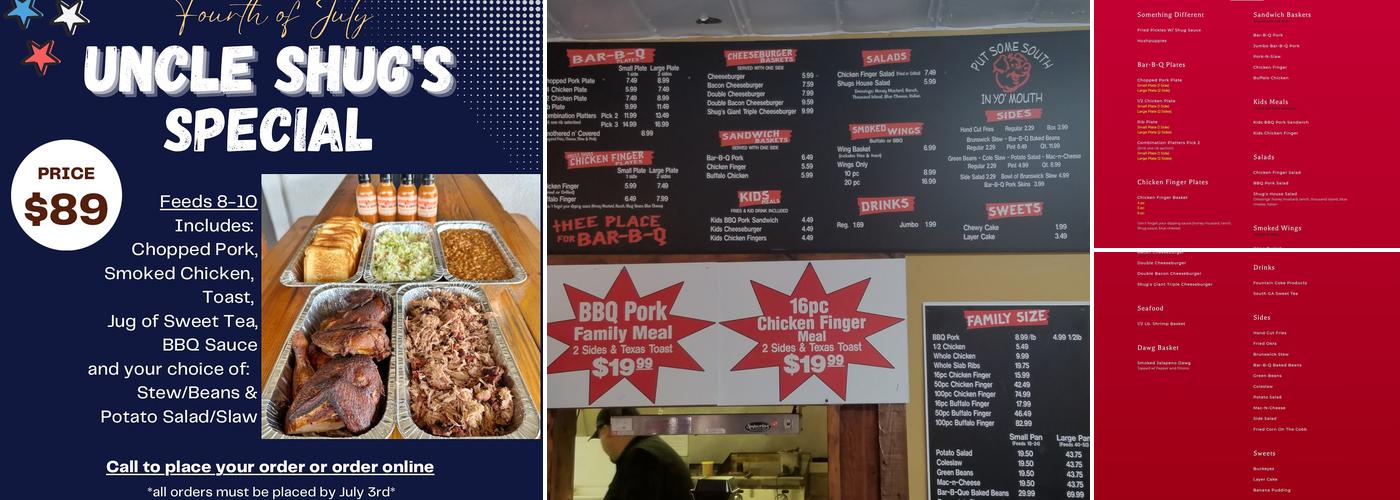Uncle Shug’s Bar-B-Q Place Menu