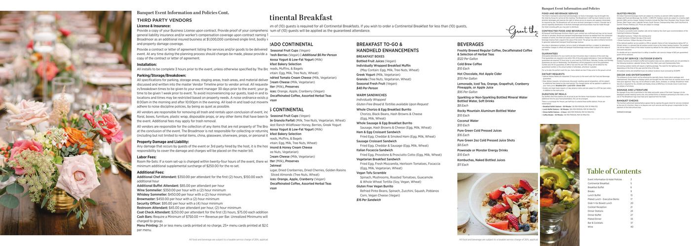 Natural Epicurean Menu