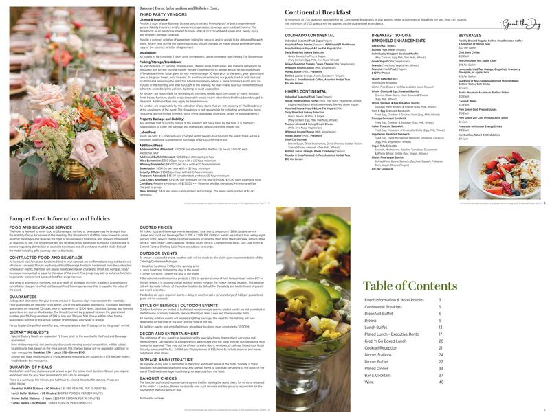 Natural Epicurean Menu