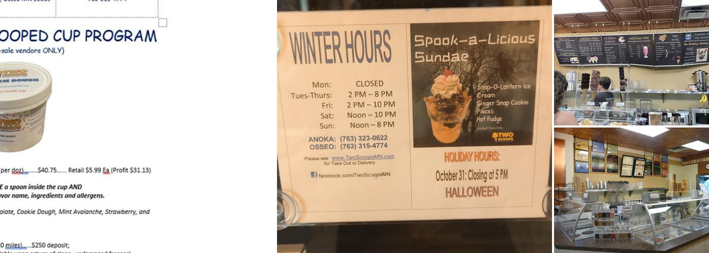 Two Scoops Menu