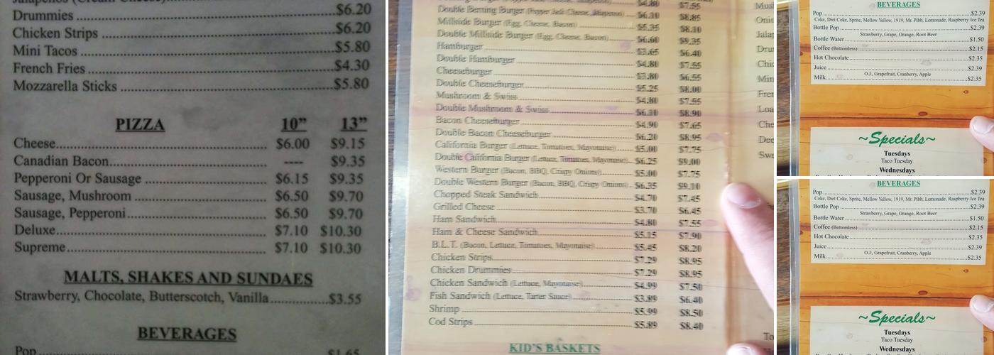 Millside Tavern Menu