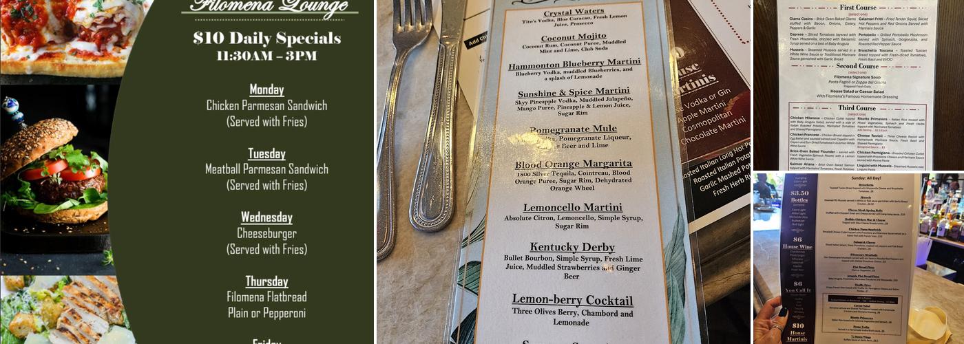 Filomena Cucina Rustica Menu