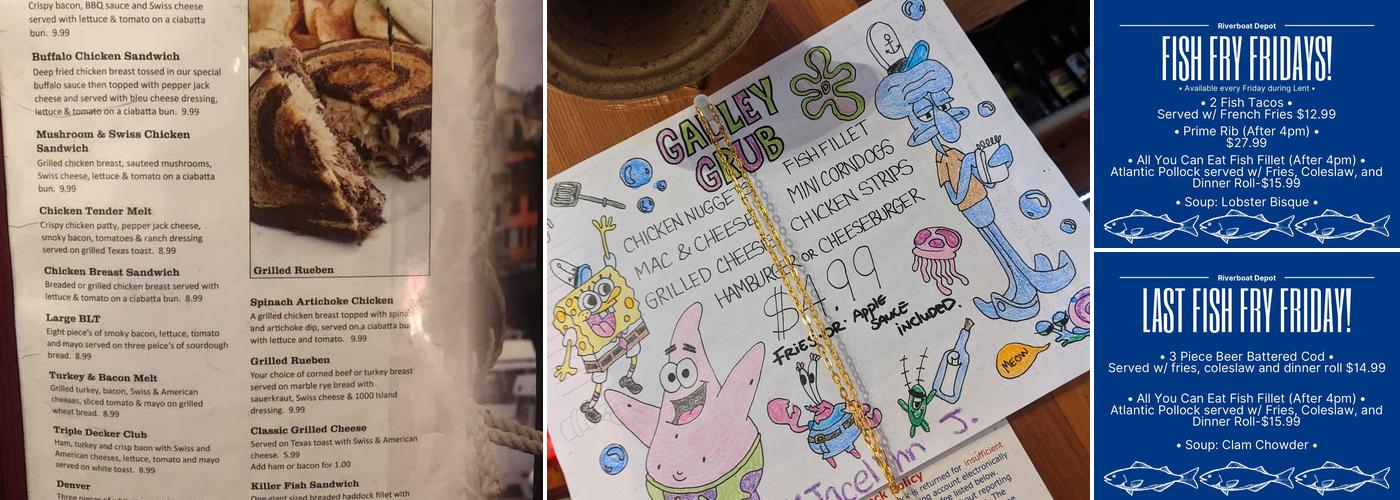 River Boat Depot Menu