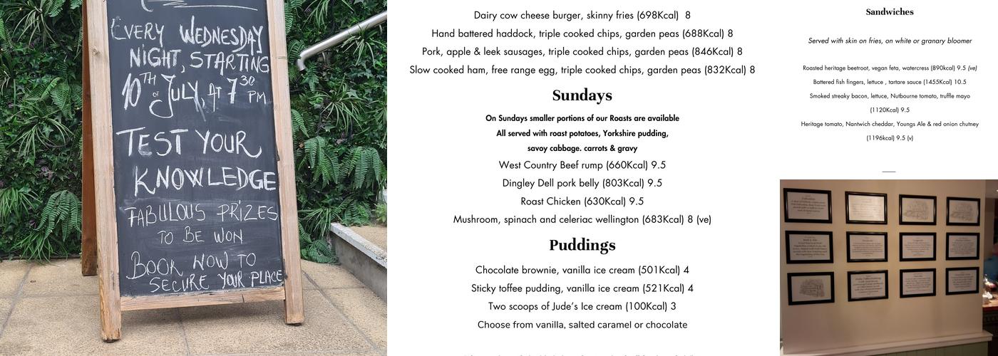 Chequers Inn, Hanham Menu