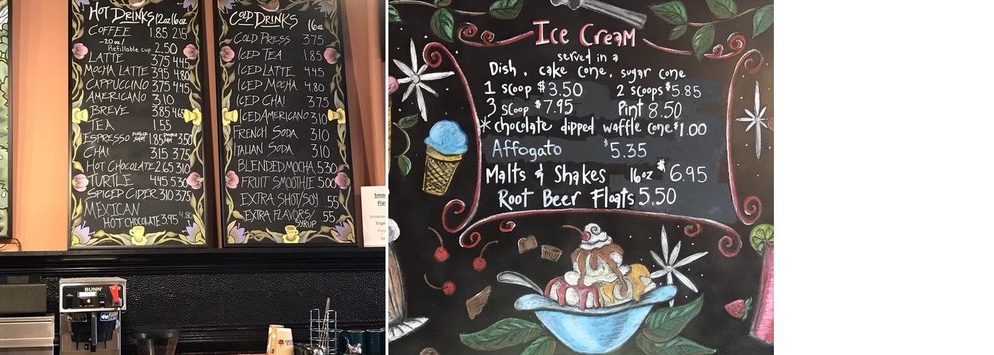 Red Wing Confectionery Menu