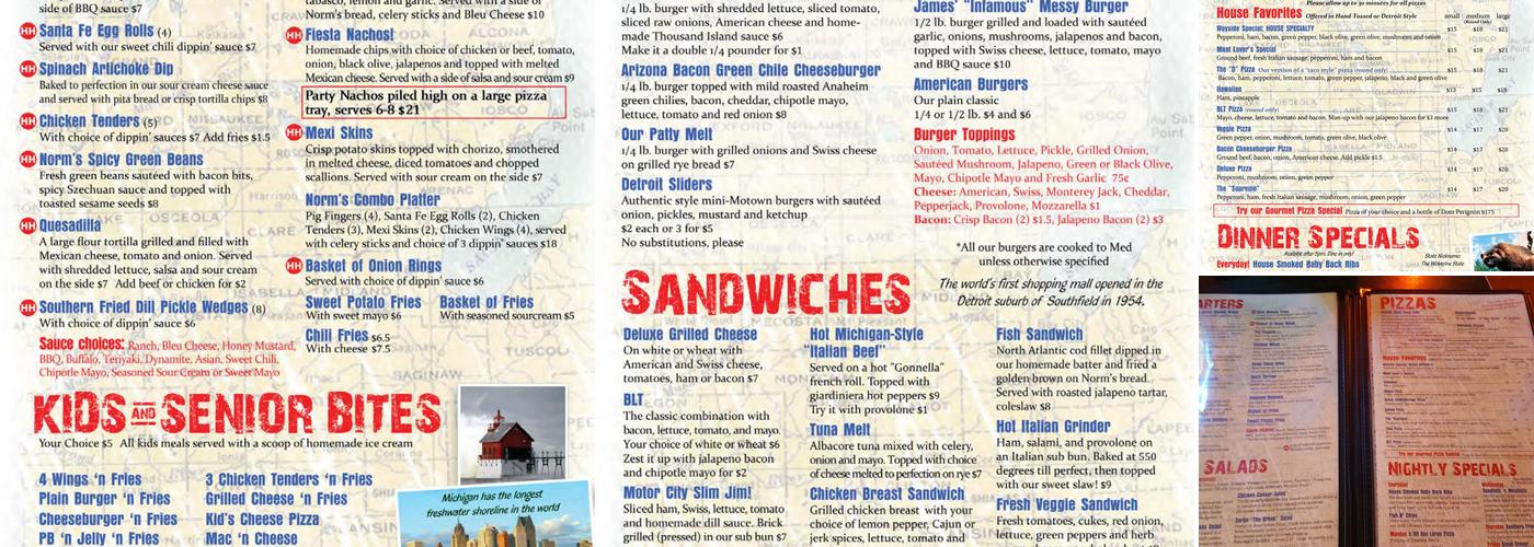 Norm's Wayside Menu