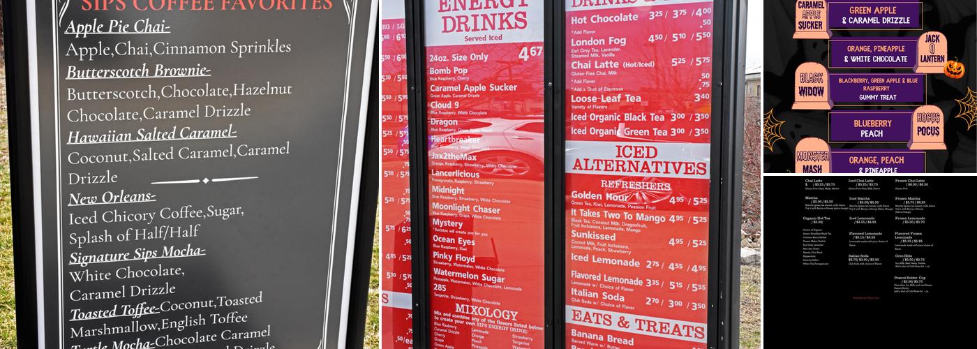 Sips Coffee Eldridge Menu