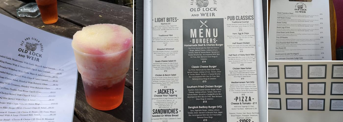 Old Lock & Weir Inn Menu