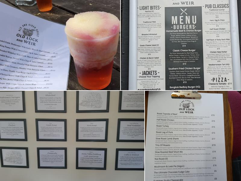 Old Lock & Weir Inn Menu