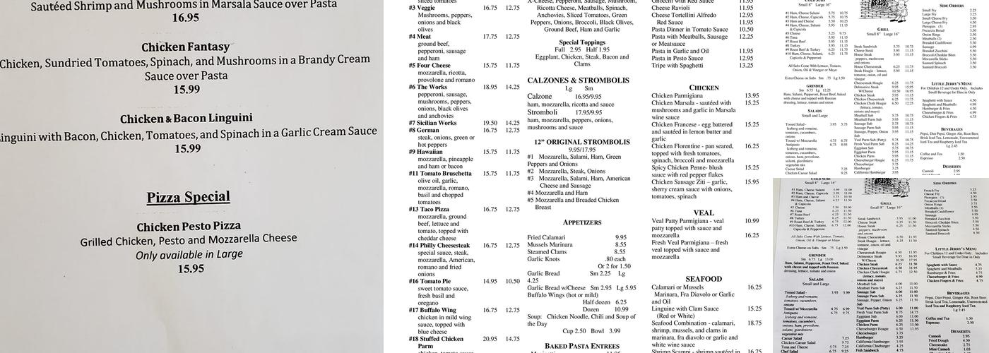 Pizza Joe's Italian Restaurant Menu