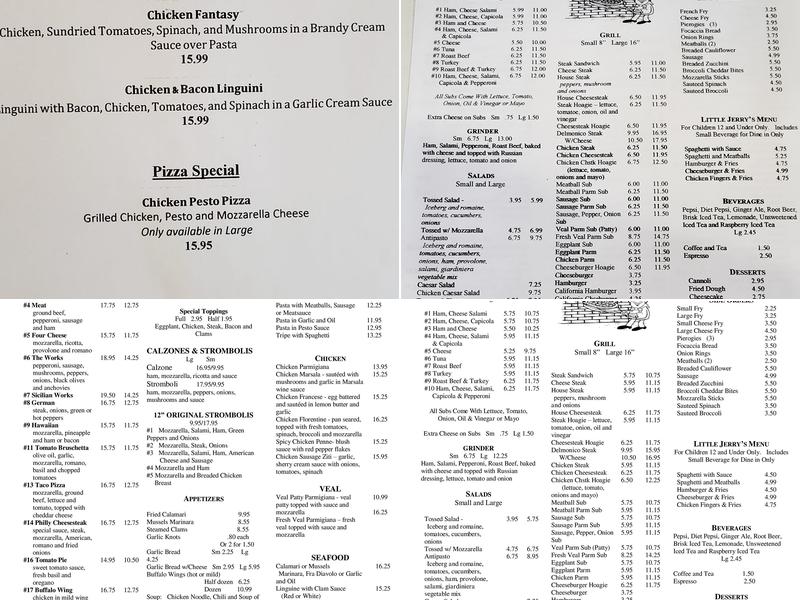 Pizza Joe's Italian Restaurant Menu