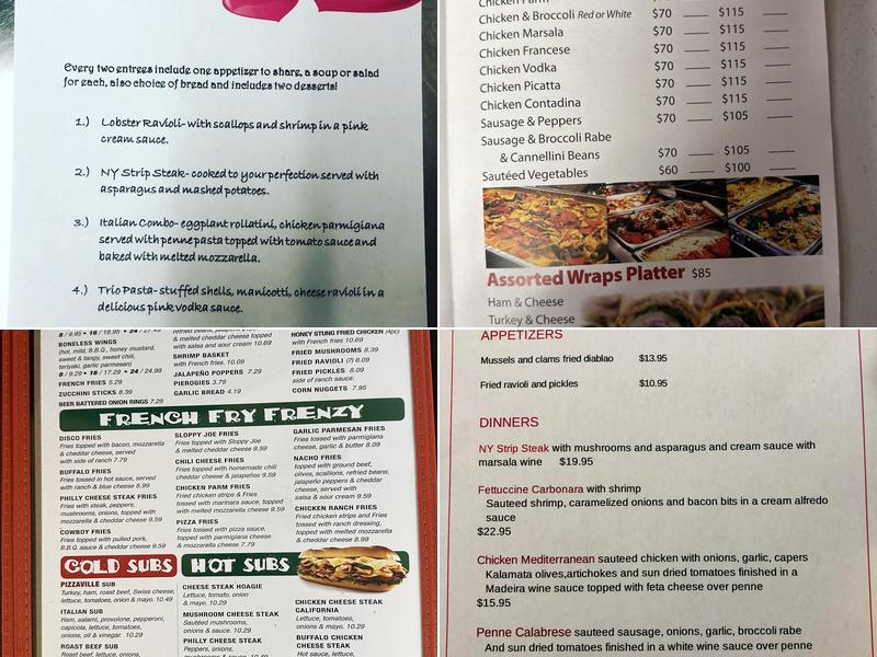 Pizzaville Italian Eatery Menu