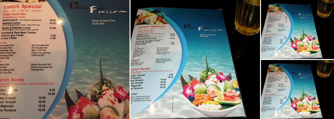 Pacific Fusion Menu