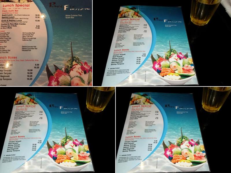 Pacific Fusion Menu