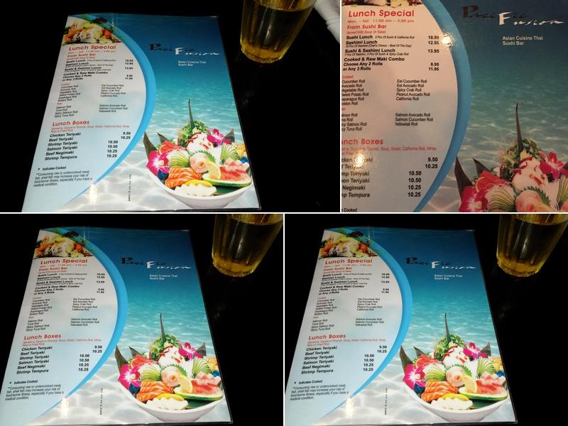 Pacific Fusion Menu