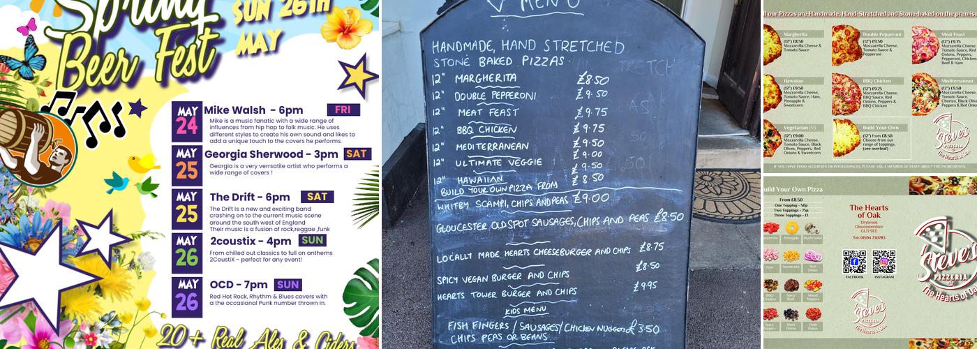 The Hearts Of Oak Menu