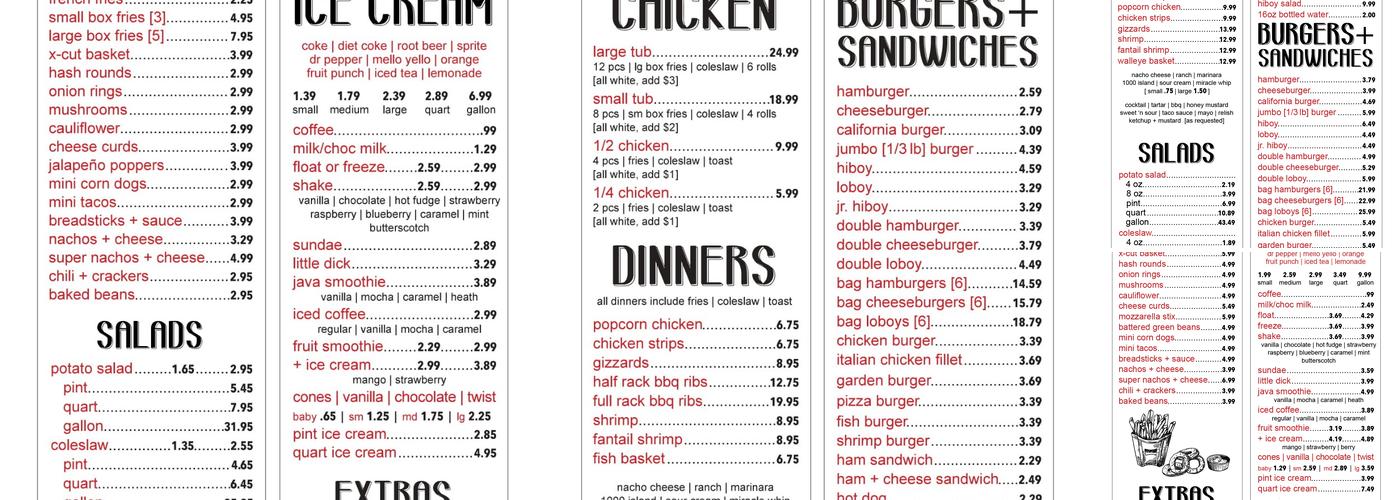 Earl's Drive-In Menu