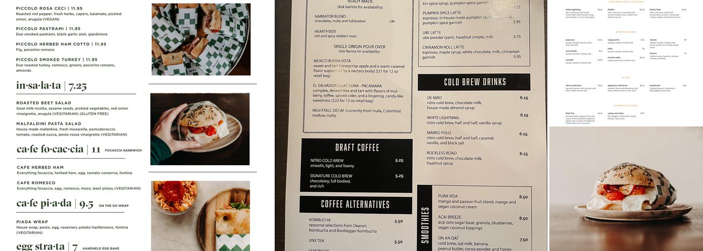 Quixotic Coffee Menu