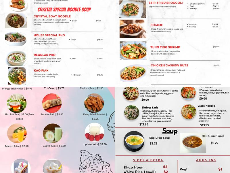 Crystal Garden Menu