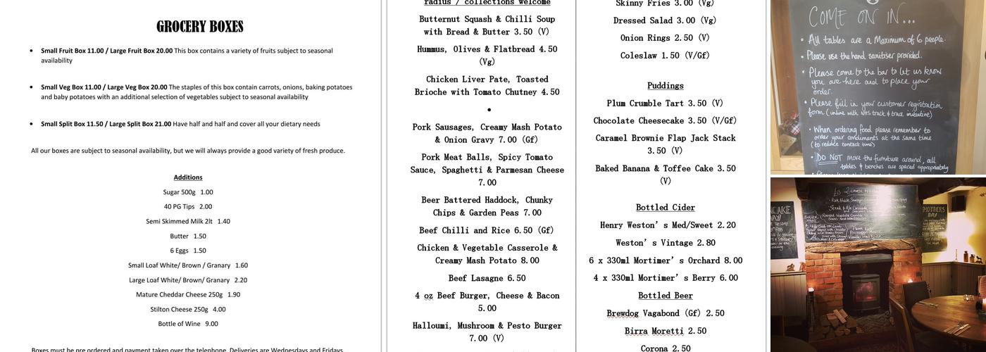 The Farmers Arms Menu