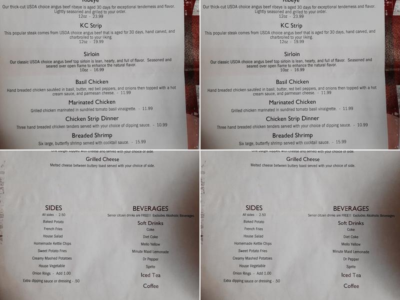 Pfonz's Grill Menu